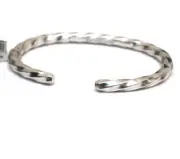 New DAVID YURMAN Men's 5.5mm Cable Edge Cuff Bracelet in Recycled Silver Large