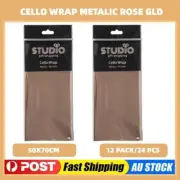 24 x Cello Wrap Metalic Rose Gold Gift Wrapping Eco Present Packaging 50 x 70cm
