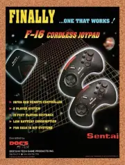 1992 Sentai F-16 Cordless Genesis Joypad Original Ad / Retro Wall Art v1
