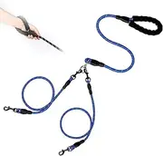 Double Bungee Leash - 1st Step Training Tool, Pet Seatbelt with 360° Swivel, Double Bungee Dog Leash with Padded Handles, Padded Handles, Tangle Free & Shock Absorbing Rope (Color-E,M)