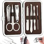Retoo Manicure Set 7-Piece Nail Clippers Manicure Pedicure Set Everyday Nail Scissors Set Nail Care Set Professional Nail Set Nail Case Women Men Fingernail Care Set for Travel