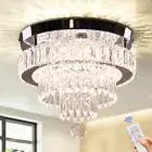 Modern Chandelier 11.8 inch Crystal LED Flush Mount Ceiling Light Fixtures Ro...