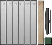 Aswalling Diamond Sharpening Stones,6 Diamond Whetstones-240/400/800/1200/2000/3000,1Leather Strop,1 Knife Sharpening Angle Guide