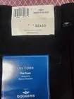 NWT Dockers Black Lux Cord Flat Front Pants Mens Size 32x30 100% Cotton