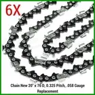 6XChainsaw Chains 20" 76DL,0.325 Pitch,0.058 Gauge Baumr-AG/BBT/BAUS/RAIDEN/MTM