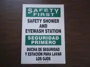 SBMFSD910VS Safety Shower Sign, 14 x 10In, Bilingual (C10T)