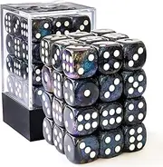 Bescon Moonstone Cube 12mm 6-Sided Dice 36" Stone Box Semi Transparent Black D6 Blue Shimmer D6 Cube 12mm Six Sided Dice (36) Block of Moonstone Dice
