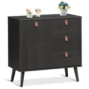 Costway Wood Buffet 3 Chest of Drawers Sideboard Cupboard Storage Cabinet Kitchen Brown