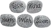 SUPVOX Set of 5 Polished Resin Stones Garden Rocks for Outdoor Landscaping Mini Stones Pebbles for Planters Aquatic Decor
