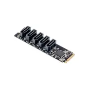 PCIe X2 M.2 Key M to 5-Port SATA 3.0 adapter Card NGFF NVME to sata3.0 Converter