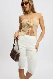 White Capri Pants High Rise - Size 16XL, Women's Leggings