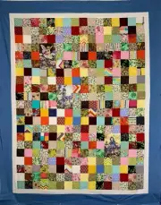 Block Patchwork Quilt Top With Fairies