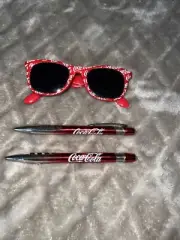 Coca-Cola Pens And Sunglasses Set of 3 As Is Coke Drink