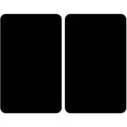Hob Protection, Glass Hob Cover, Set of 2, Tempered Glass, 30x52 cm, Black