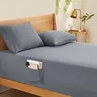 Extra Deep Pocket Queen Fitted Sheet Only - Fits Up to 24 Inch Mattress - Lux...
