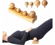 Trigger Point Wood Therapy Massager Lumbar Muscle Relaxation Tool for Relaxing Back Massage Comes with 4 Different Balls