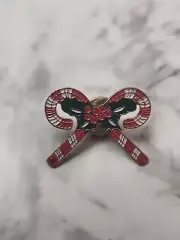 Vintage Crossed Candy Canes Xmas Mistletoe Lapel Pin Hat Lanyard Pins Tie Tack