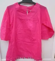 Girls Pumpkin Patch Bobble trim cotton coverup top size 6 NWT