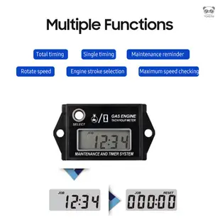 汽油發動機脈衝感應計時器 割草機數顯轉速錶 機車累時器 升級款(增加了保養功能) 【5臺起訂】