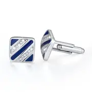 Krystal Couture Embellished With Preciosa® Crystal Patterned Cuffinks Sapphire