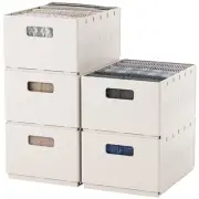 5 Pack Plastic Closet Organizers, Stackable Storage Bins with Adjustable Divi...