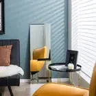 NNECW Full Length Rectangle Frameless Mirror with Beveled Edge for Living Room