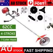 7IN1 Petrol Pole Chainsaw Brush Cutter Whipper Snipper Hedge Trimmer 62CC