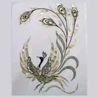 White Marble Peacock Design Abalone Shell Inlay Dining Table Furniture