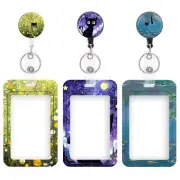 3 Set Heavy Duty Badge Holder with Retractable Reel,ID Badge Holder Key Card ...