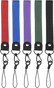 SING F LTD 5PCS Hand Wrist Lanyard with Metal Clasp Tear-Resistant Wristlet Strap for Mobile Phone Keys USB Memory Stick Charms Work Card 5 Colours