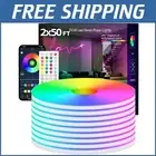 RGB 100FT LED Strip Lights with Remote & App - Waterproof Neon Rope Lights