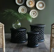 Zohi Interiors Bamileke Side Table in Black