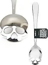 Suck UK Skull Tea Stainless Steel Coffee ea Accessories for Spooky Home Gothic Decor & Skull Decor, Mini Spoons Or Kitchen Spoons, Kitchen Gifts & Goth Gifts