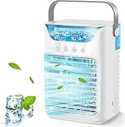 Cooler Desk Fan, Portable Cooling Fan With Mist And Timing, Air Cooler For Bedroom, Mini Air Conditioner USB Rechargeable For Table, Bedside