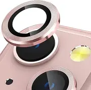 Camera Lens Protector Designed for iPhone 13/13 Mini, Tempered Glass Protective Film, Aluminum Alloy Camera Lens Cover, Pink