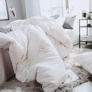 北歐風床包四件组 純色日式床包組 簡約小清新床包四件組 兩用被套 單人雙人加大特大 床包床罩床套枕套-白色