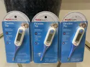3 X CVS Health Rigid Tip Digital Thermometer 30 Second Read Fever Alarm