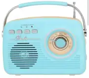 SuperSonic Pastel Blue Retro Bluetooth Speaker Vintage Classic Sound FM/AM also