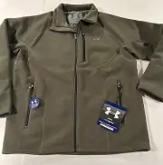 Under Armour Coldgear Wind Proof Fleece Mens NWT Army Green L Coat Jacket