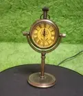 Brass Table Clock Handcrafted Antique - Old-World Charm, Retro Style Home Decor