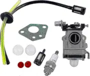 43-52cc Strimmer Carburettor Kit with Gasket, Hose, Spark Plug, Fuel Filter (1 Set)