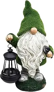 TOMVAES Solar Garden Statue, Creative Gnome Garden Statue Outdoor Lawn Decoration, Ornament Housewarming Garden for Patio Balcony Yard