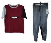 Boys 2 Piece Garanimals Zipper Eye Tee Rusell Fleece Tech Pant Set Size L NEW