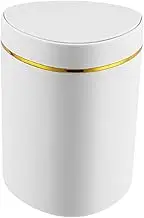 ＫＬＫＣＭＳ Desktop Small Trash Can Recycling Bin Compact Wastebasket Dispenser Waste Can for Bedroom Table Countertop Dorm Living Room, White