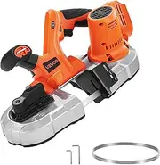 VEVOR Portable Band Saw, 2.56-Inch Deep Cut, 360W Bandsaw with Brushless Motor, Cordless and Compact Portaband, Integrated Hang Hooks, 0-192 m/min Variable Speed for Cutting Metal, Wood (Bare Tool)