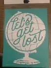 Chalk Couture Transfer Let’s Get Lost Globe Atlas Reusable Stencil Travel NEW