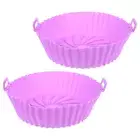 2Pcs Silicone Pot Air Fryer Oven Air Fryer Silicone Pot Baking Air Fryer Cooking