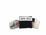 10 Extra Large Black CPR Mask in Keychain - Face Shield with heavy duty GLOVES