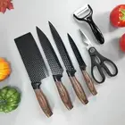 6pcs Kitchen Knives Set Non-Stick Stainless Steel Chef Knife Cooking Cleaver S1