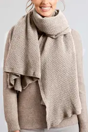 Merinosnug Mansfield Wool Knitted Wrap, Natural